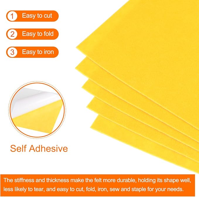 MECCANIXITY Adhesive Felt Sheets, Felt Fabric Crafts Back Adhesive Felt Sheets