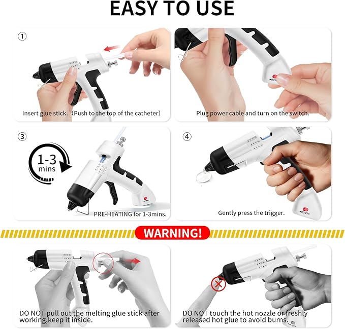 Cordless Hot Glue Gun, Fast Preheating