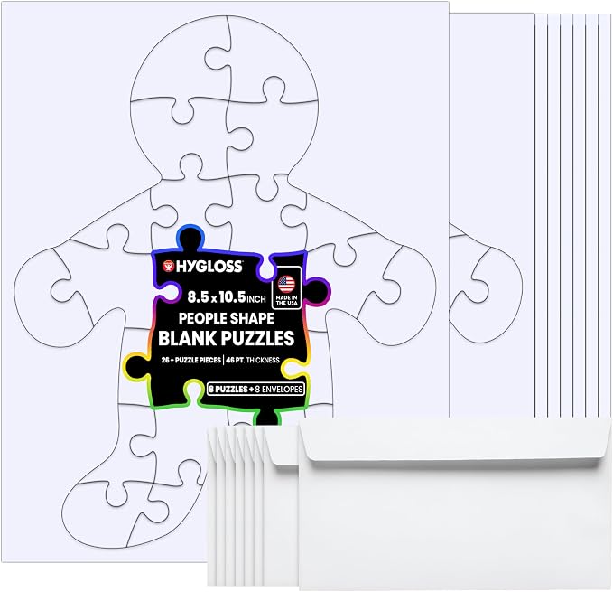 Hygloss 8 Blank Person-Shaped Puzzles