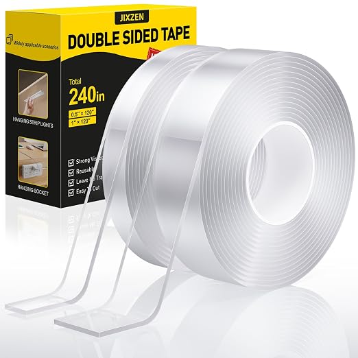 JIXZEN Double Sided Tape Heavy Duty 240", Extra Strong Removable Nano Mounting