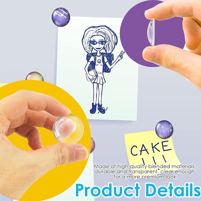 48Pcs Transparent Glass CabochonsMagnets