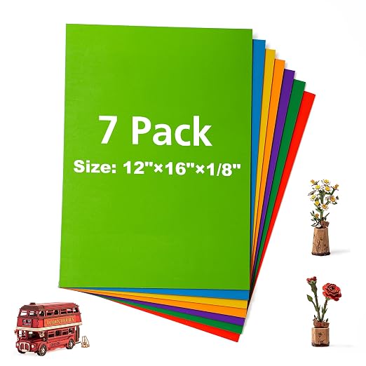 7 Pack Colored Plywood Sheets, Rolling Paint Process