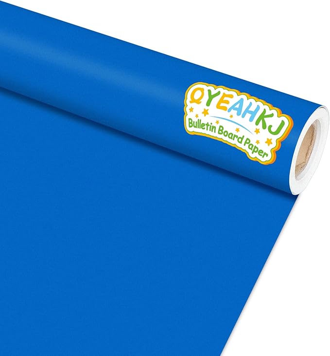 Qyeahkj 17.7in x 20ft Bulletin Board Paper Roll Bulletin Board Background Paper