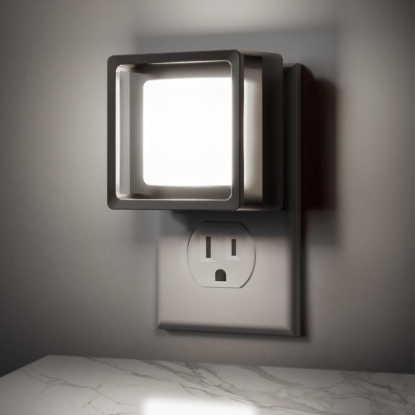 Briignite Night Light, Night Lights Plug into Wall 2Pack, Dusk to Dawn Sensor Nightlight, Night Light for Kids, Dimmable Night Lights Daylight White 5000K, 1W, Bedroom, Bathroom Stair