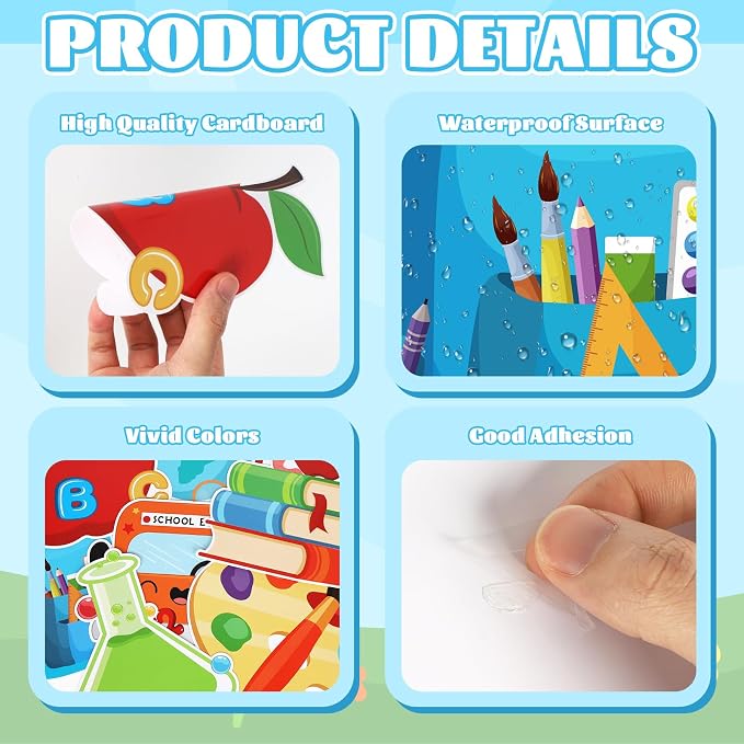 54Pcs Back to School Cutouts, Classroom Theme Bulletin Board Decoration