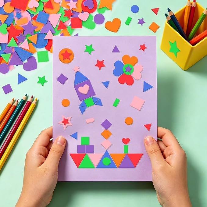 1200Pcs Foam Stickers Foam Shape Stickers