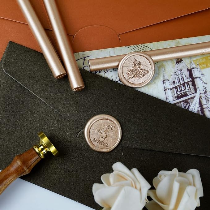 Champagne Gold Seal Wax Sticks for Large Glue Gun, Sealing Decoration for