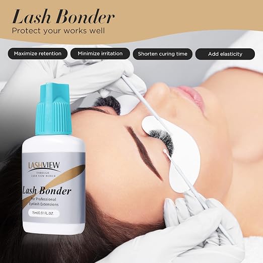 LASHVIEW Lash Bonder for Eyelash Extension, Lash Sealant, Glue Accelerator