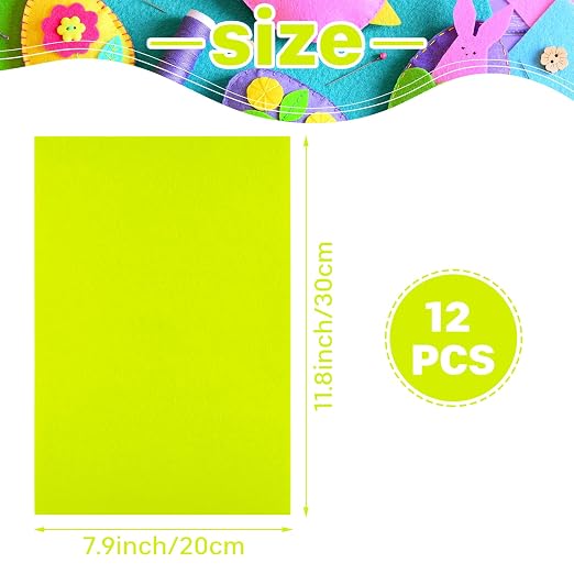 Morcheiong 12 Pcs Self Adhesive Felt Sheet Soft Felt Sheets