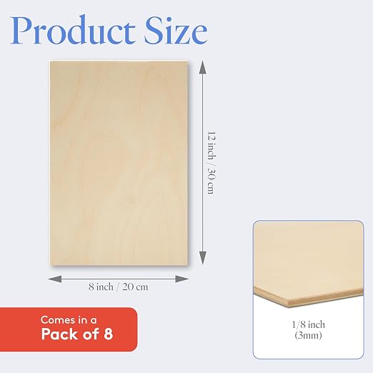 Baltic Birch Plywood, 3 mm 1/8 Craft Wood, B/BB Grade Baltic Birch Sheets