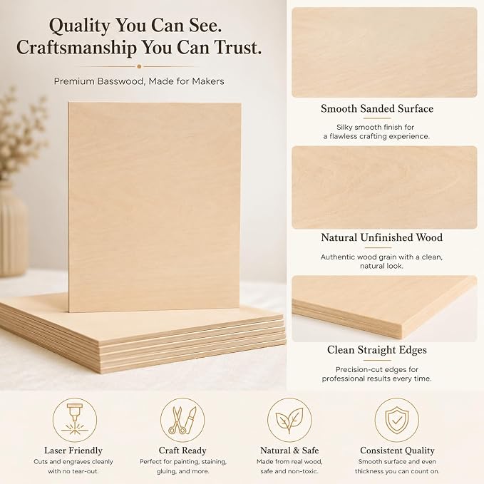 3mm Basswood Sheets 1/8 Inch