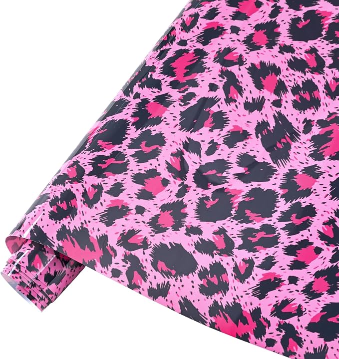 Tintnut Pink Leopard Heat Transfer Vinyl Roll, easy cut & weed, stretch washable