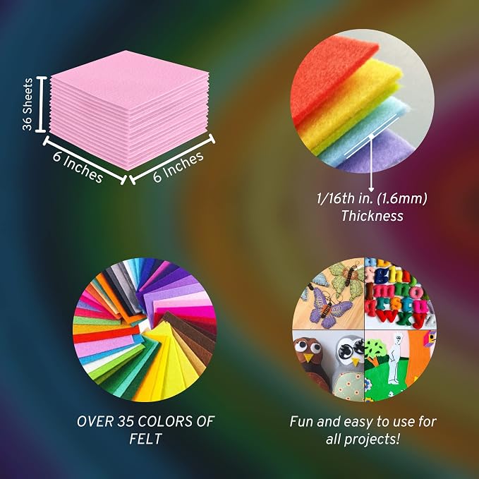 FabricLA Acrylic Felt Sheets for Crafts