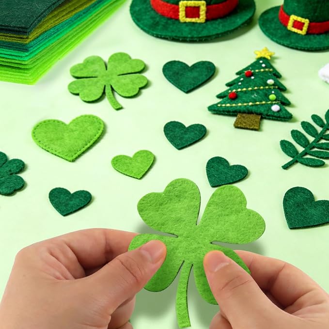 24 Pcs Green Felt Fabric Sheets, 8 Inch X 12 Inch 1mm Craft Felt, Felt Sheets