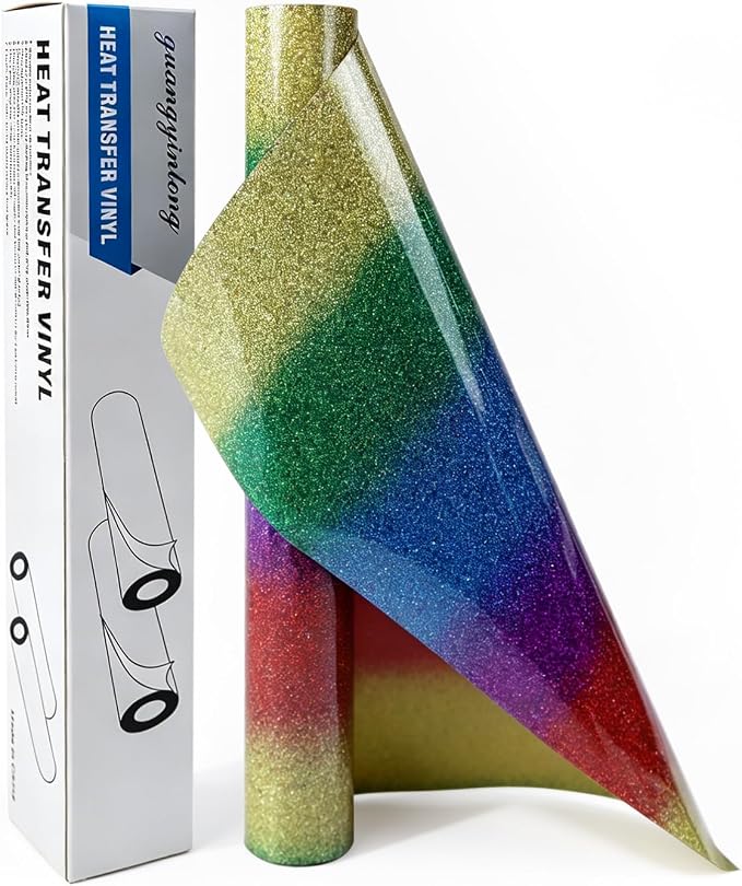 guangyintong Rainbow Glitter Heat Transfer Vinyl Rolls