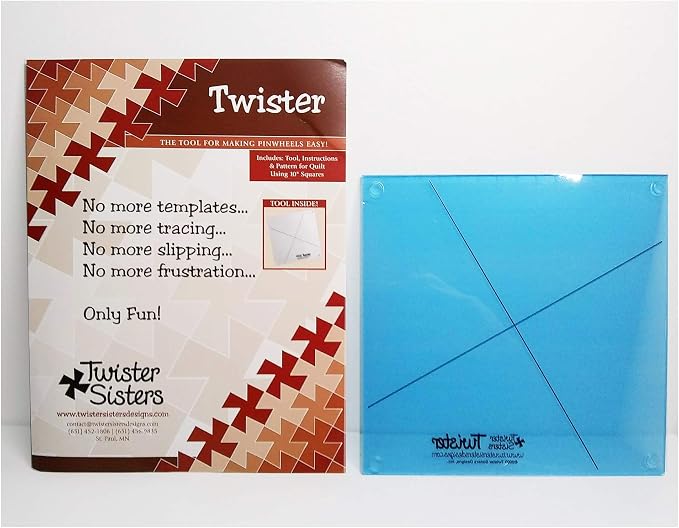 The Twister Sisters Acrylic Quilting Template Ruler