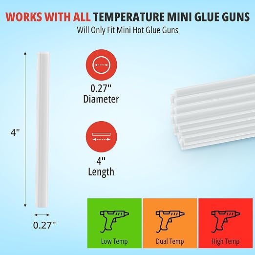 200 Pack Bulk Mini Hot Glue Sticks