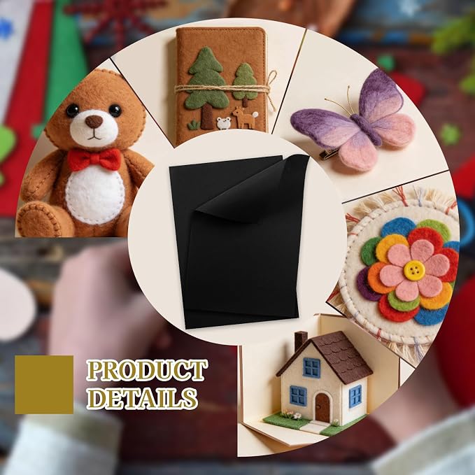 12 Pcs Felt Sheets, 7x11 Inch Stiff Felt