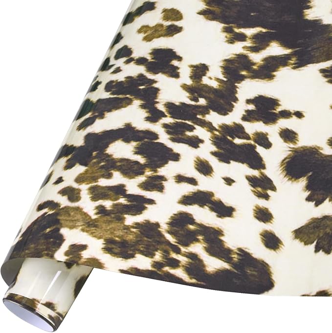 Tintnut Beige Cowhide Heat Transfer Vinyl Roll, easy cut & weed, stretch
