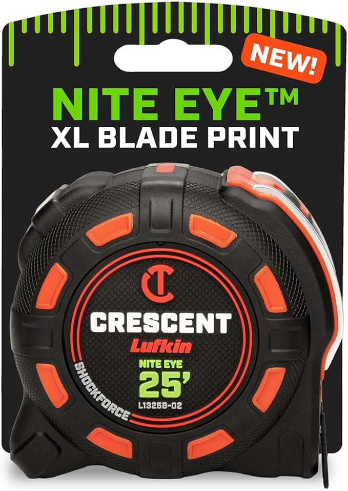 Crescent Lufkin 25 Ft. SHOCKFORCE NITE EYE Tape Measure | L1325B-02