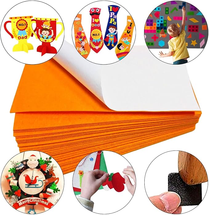 Jtnohx Self Adhesive Felt Sheets, Sticky Fabric Square