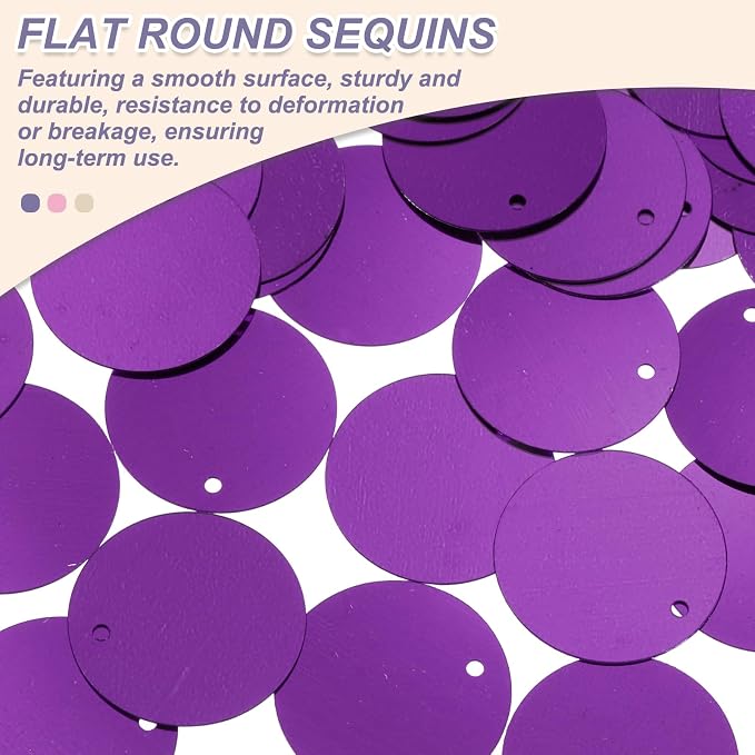 MECCANIXITY 700 Pcs Flat Round Sequins 15mm/0.6 Inch Loose Paillettes Craft