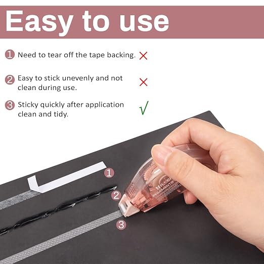 6 Pack Glue Tape, Double Sided Scrapbook Tape Roll