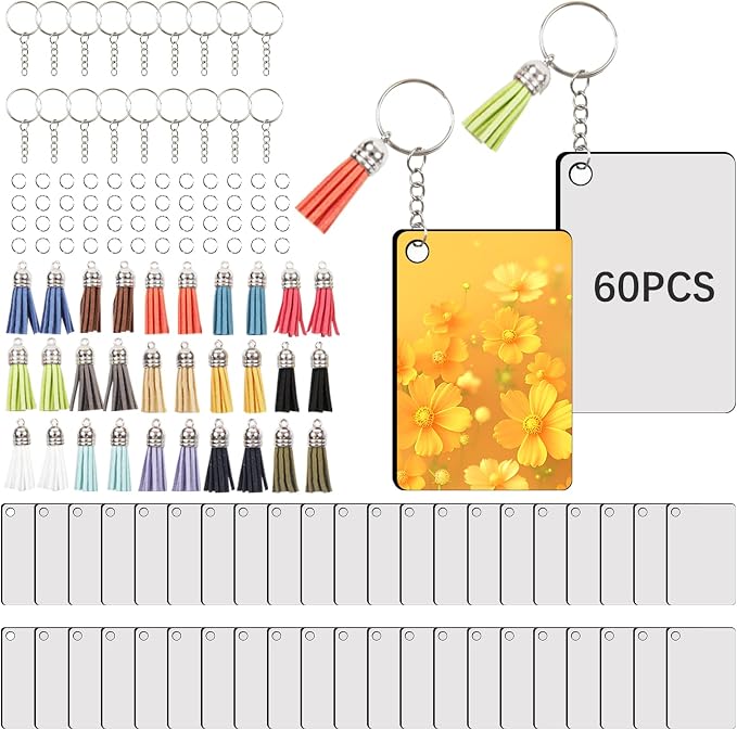 240Pcs Sublimation Keychain Blanks Double Sides 80 MDF Sublimation Keychains