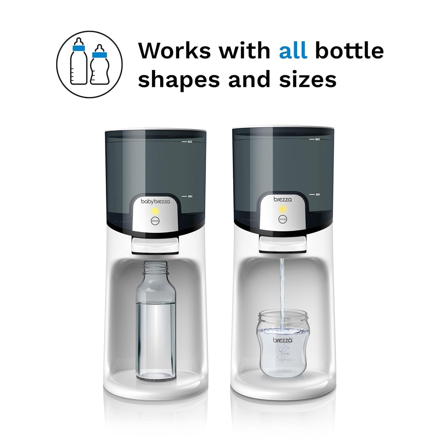 Baby Brezza Instant Baby Bottle Warmer - Fast Water Warmer Instantly Dispenses 24/7 in 3 Temperatures, White