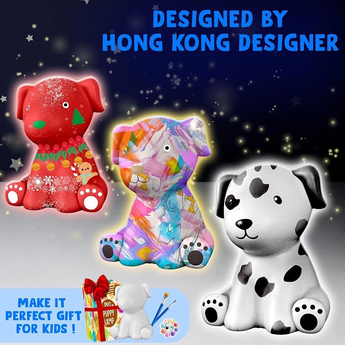 Goody King Paint Your Own Dog Lamp Kit, DIY Night Light, Crafts