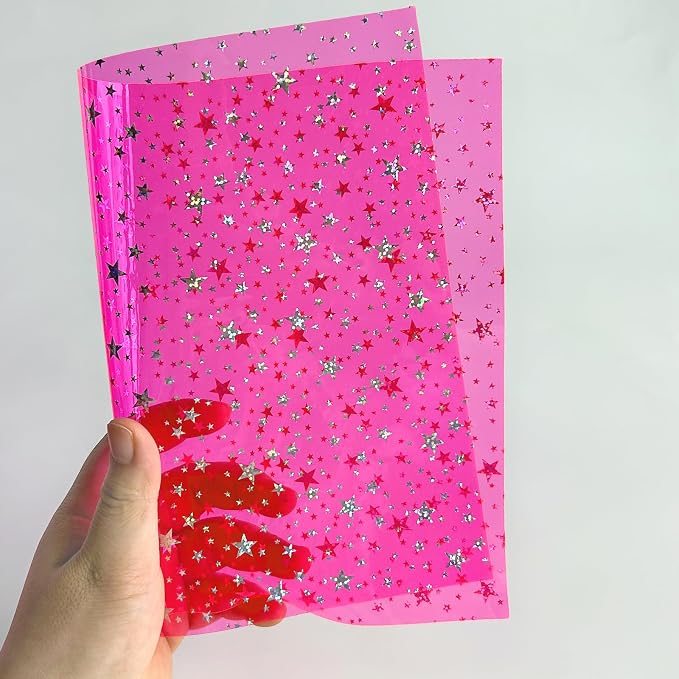 Transparent Waterproof PVC Vinyl 10 Pcs 8.3 x 11.8 inches Iridescent Shine