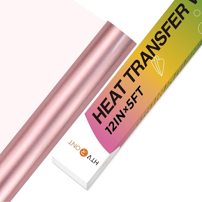 HTVRONT HTV Vinyl Rolls Heat Transfer Vinyl, Rose Gold | HTV Vinyl