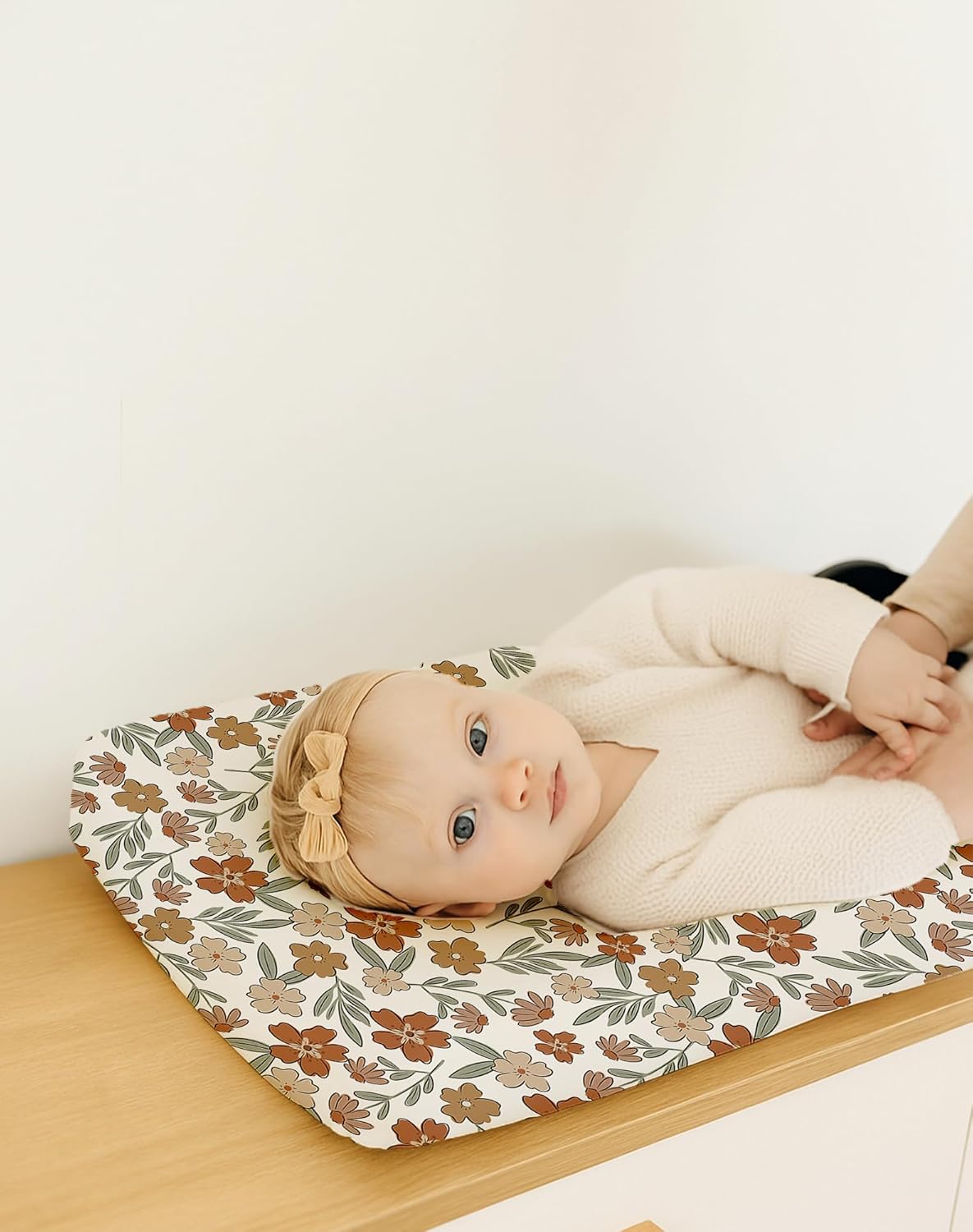 Changing Pad Cover for Baby Boys Girls 2 Pack, Fits Standard 32”×16” Changing Table Pads, Silky Breathable Stretch Knit, Machine Washable (Rusty Garden)
