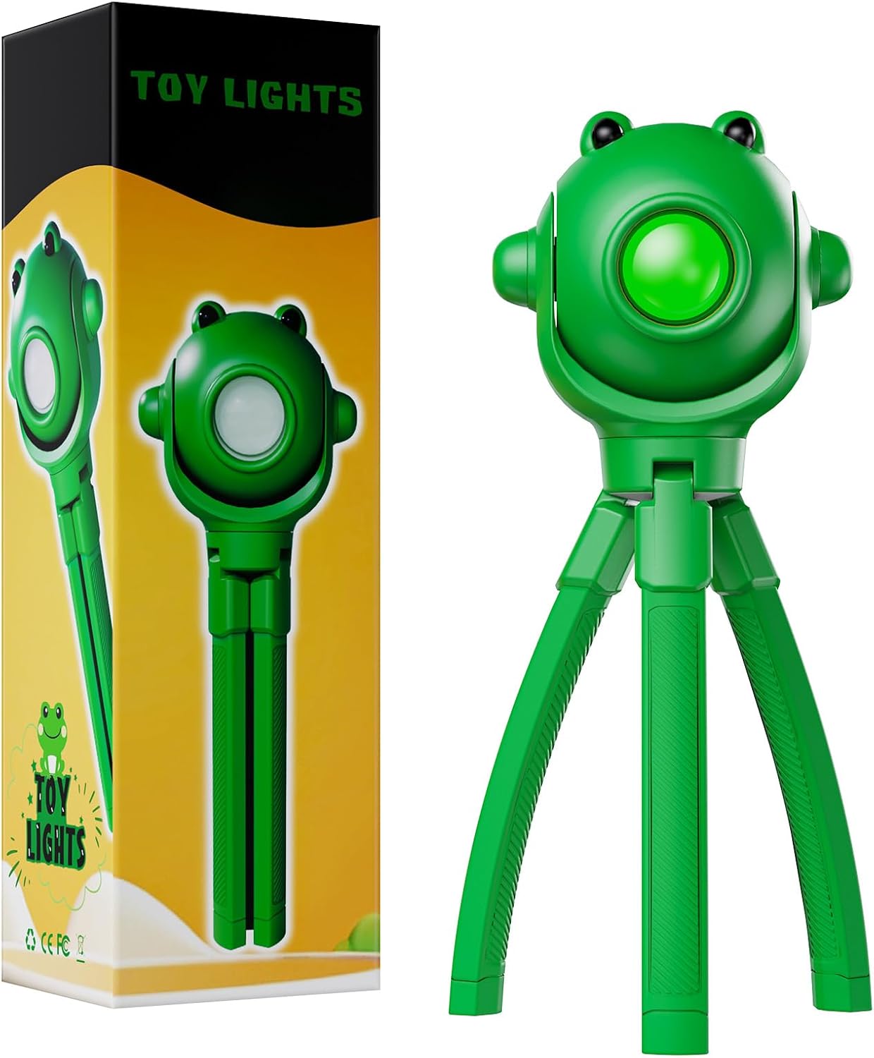 TOLYS Frog Kids Flashlight – Rechargeable LED Torch with 8 Color Modes, USB-C, Fun Flashlight for Boys & Girls, Perfect for Parties, Camping & Outdoor Adventures
