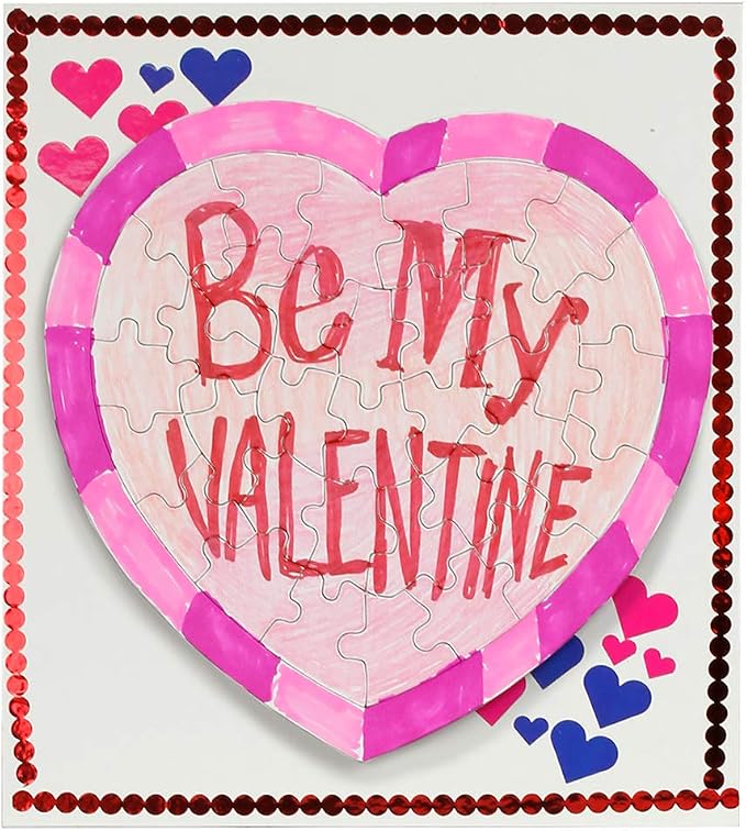 Hygloss 24 Blank Heart Puzzles – 8.5 x 9.5 Inches