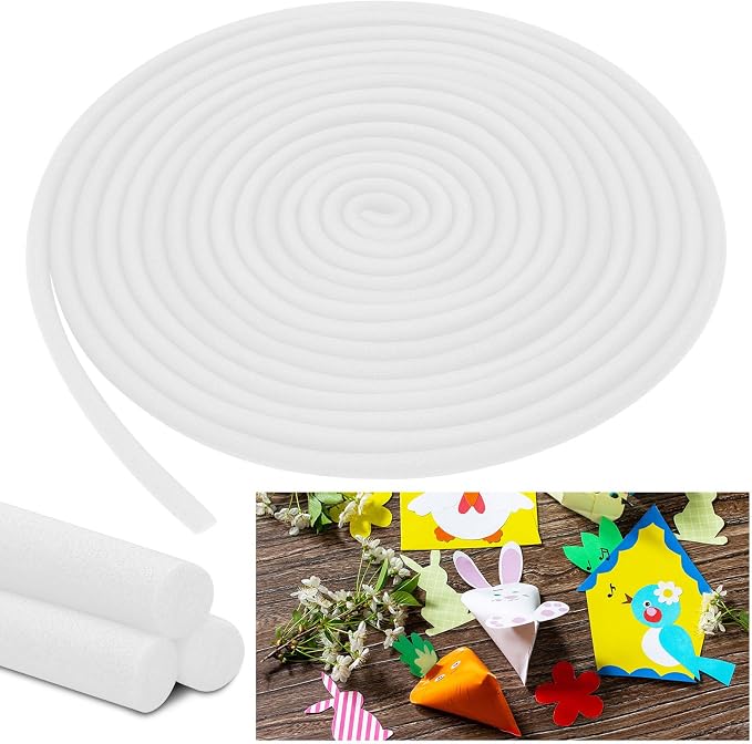 Frienda 5/8 Inch x 60 Ft White Foam Noodles