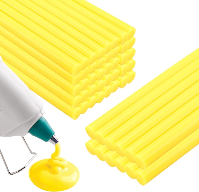 MATUFF Yellow hot Glue Sticks Full Size 0.43” Dia x 8” Long, All-Purpose