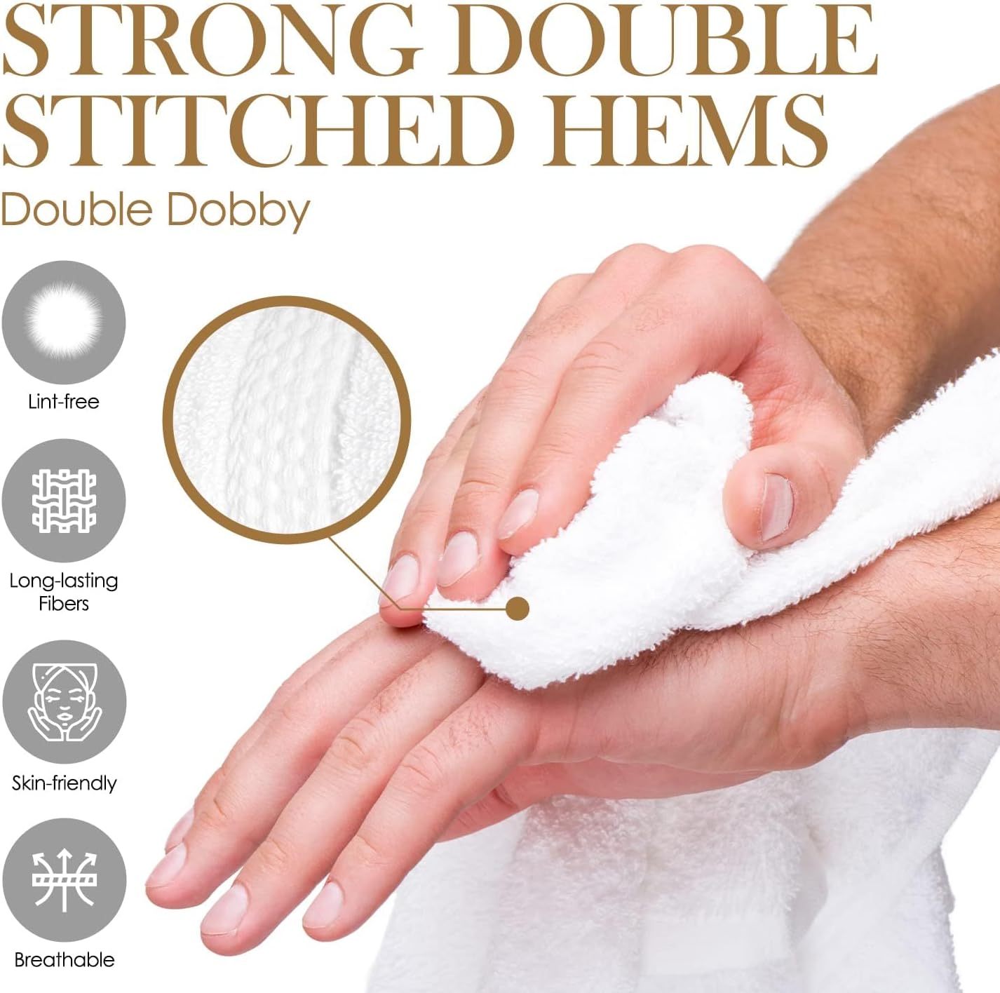 Elaine Karen White Wash Cloths for Your Face - 12 Pack Premium Cotton Washcloths - Hotel & Spa Bathroom Face Towels - 13x13 Face-Cloth