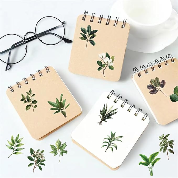 50pcs Transparent Green Leaf Sticker