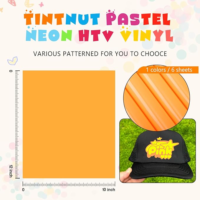 Tintnut Light Yellow Neon Heat Transfer Vinyl, easy cut & weed, stretch washable