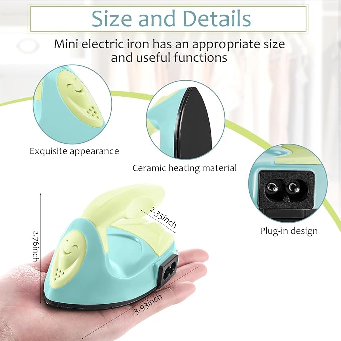 Honoson Mini Craft Iron Mini Heat Press Small Iron 3.93 x 2.36 x 2.76 In