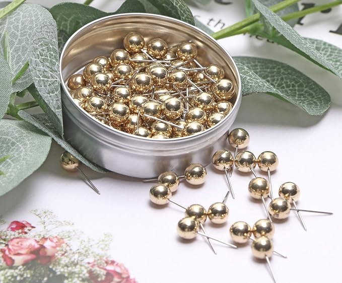 Tupalizy 100PCS 1/4 Inch Small Round Head Map Tacks Pins