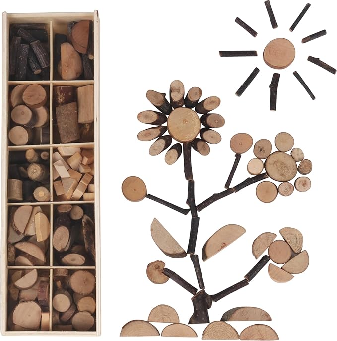 Candywood Wooden Unfinished Craft Kits Toy, Unfinished Natural Wood Slices