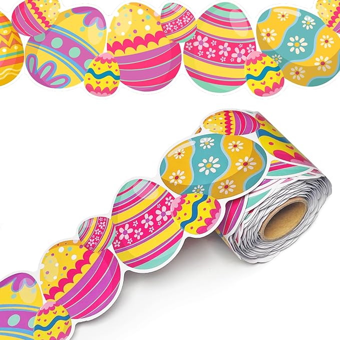 69 Feet Bulletin Board Borders，Colorful Egg Border and Bulletin Board Border
