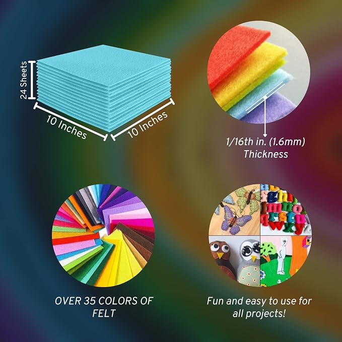 FabricLA Acrylic Felt Sheets for Crafts