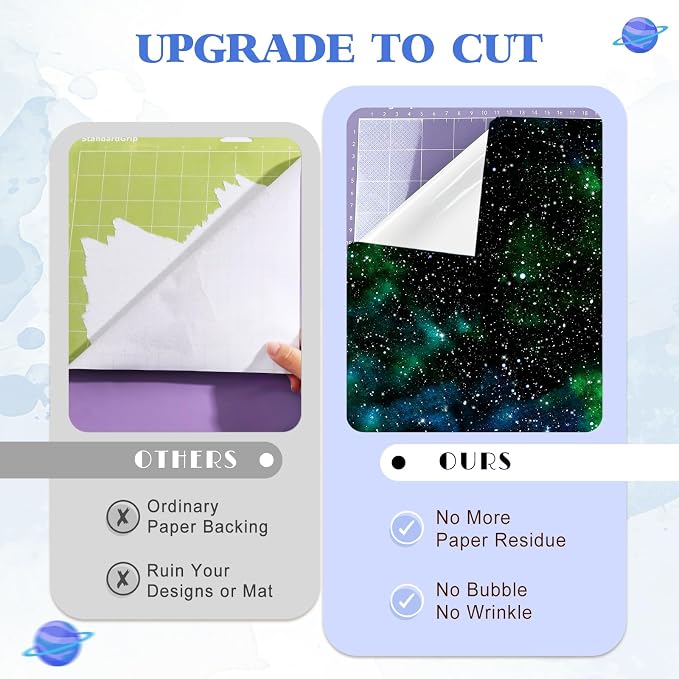 Tintnut Galaxy Permanent Vinyl 8 Sheets 12x10in Black Green Adhesive Vinyl |