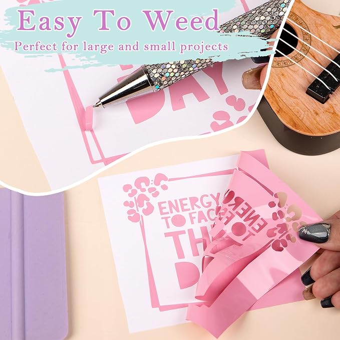 VINYL FROG Pastel Adhesive Vinyl Bundle -14 Sheets 12 Boho Permanent Vinyl +2