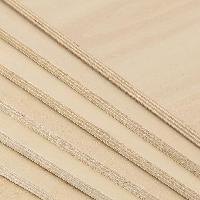 JEUIHAU 20 PCS 10 x 10 Inch Basswood Sheets, 1/4 Inch Thick Square Plywood