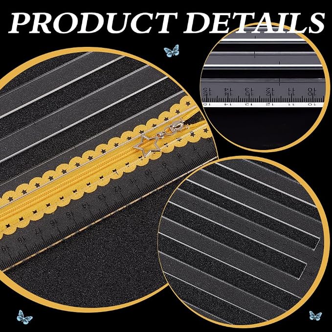 MAYJOYDIY Acrylic Zipper Quilting Template 4 Sizes Zipper Pocket Template