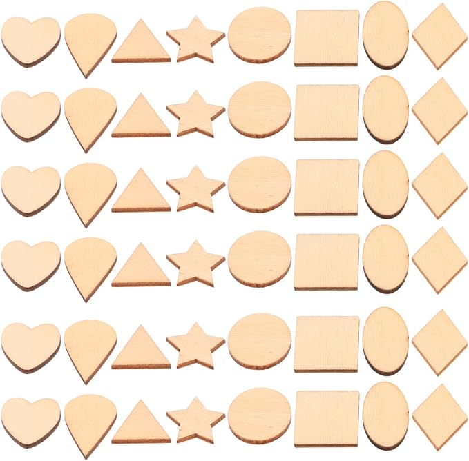 TIDTALEO Unfinished Wood Shapes DIY Craft Kit 38g Set Natural Wooden Water Drop